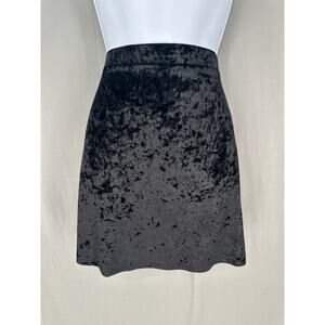 Express Skirt Womens Large Black Velvet Mini Skater Whimsigoth Boho Stretch